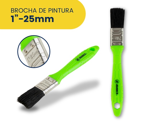 BROCHA DE PINTURA CON MANGO DE PLÁSTICO DE 1' MARCA HINACA