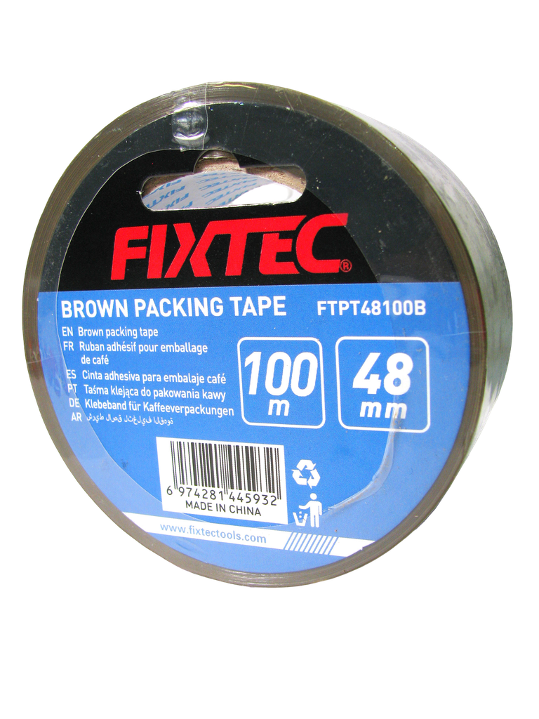 CINTA PARA EMBALAJE BOPP MARRÓN 48MM X 100MTRS MARCA FIXTEC