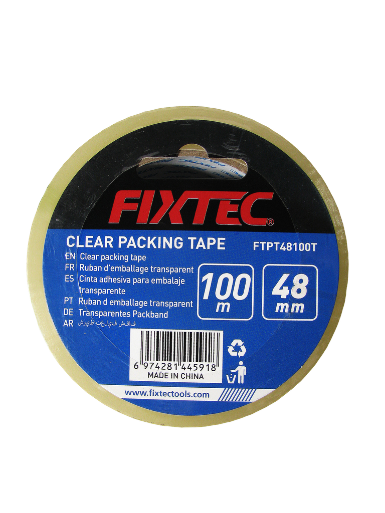 CINTA PARA EMBALAJE BOPP TRANSPARENTE 48MM X 100MTRS MARCA FIXTEC
