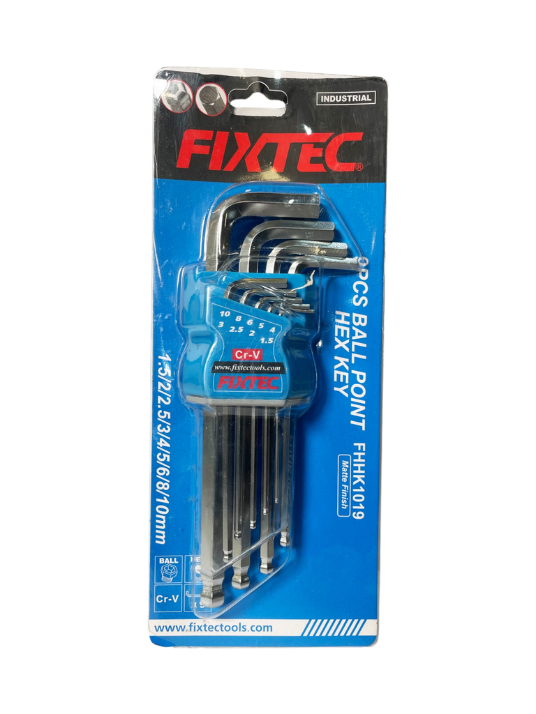 LLAVE ALLEN DE PUNTA DE BOLA 9PCS 1.5-10MM MARCA FIXTEC