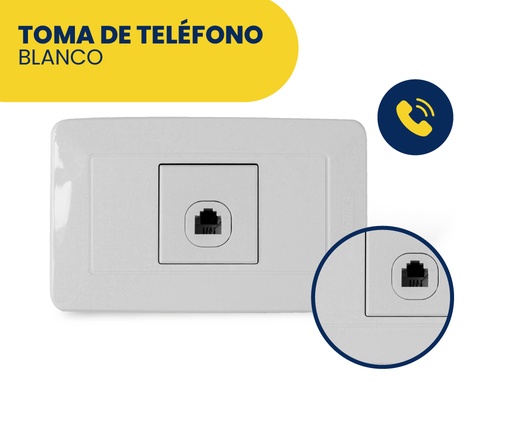 TOMA DE TELÉFONO BLANCA MARCA HINACA