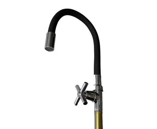LLAVE DE FREGADERO INDIVIDUAL FLEXIBLE 8' NEGRO MARCA DEVON