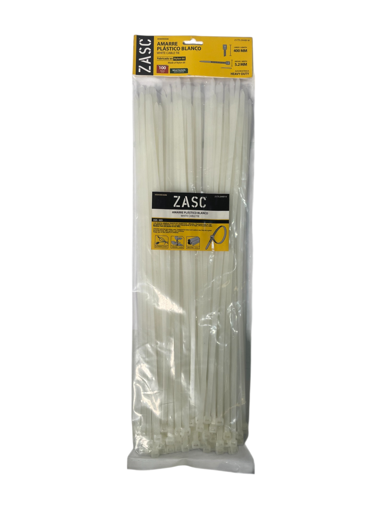 TIRRAP BLANCO 40CM MARCA ZASC