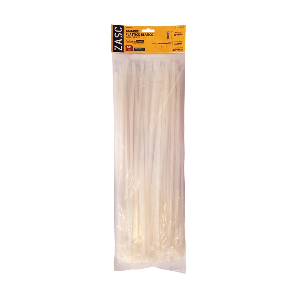 TIRRAP BLANCO 35CM MARCA ZASC