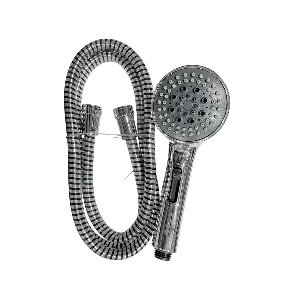 CABEZAL DE DUCHA DE MANO TRES AJUSTES CON MANGUERA 8.8CM