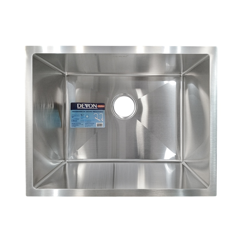 FREGADERO  DE ACERO INOXIDABLE (58.50X45.50CM) MARCA DEVON