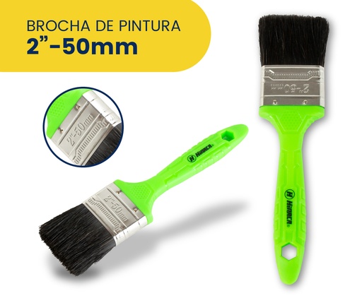 [HN001-2B] BROCHA DE PINTURA CON MANGO DE PLÁSTICO DE 2' MARCA HINACA