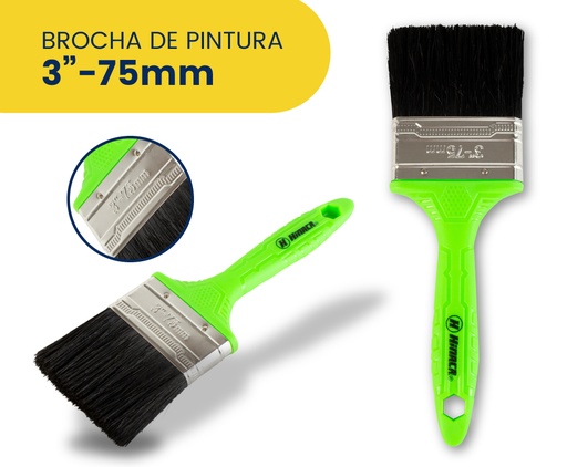 [HN001-3B] BROCHA DE PINTURA CON MANGO DE PLÁSTICO DE 3' MARCA HINACA