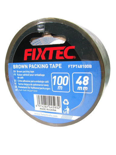 [FTPT48100B] CINTA PARA EMBALAJE BOPP MARRÓN 48MM X 100MTRS MARCA FIXTEC