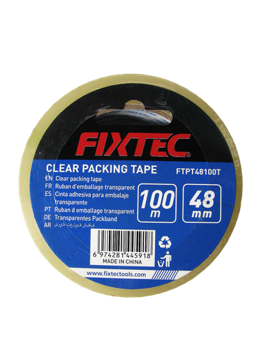 [FTPT48100T] CINTA PARA EMBALAJE BOPP TRANSPARENTE 48MM X 100MTRS MARCA FIXTEC