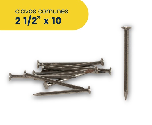 [HN-CL210] CLAVOS COMUNES 2 1/2' x 10 MARCA HINACA