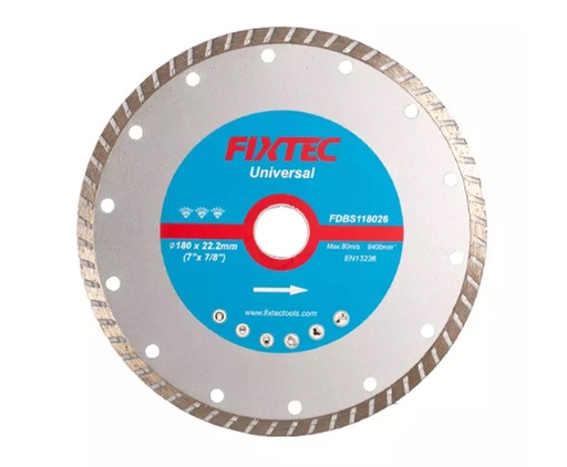 [FDBS118026] DISCO CORTE TURBO DE DIAMANTE 7'180x2.6x7x22.2/20/16mm MARCA FIXTEC