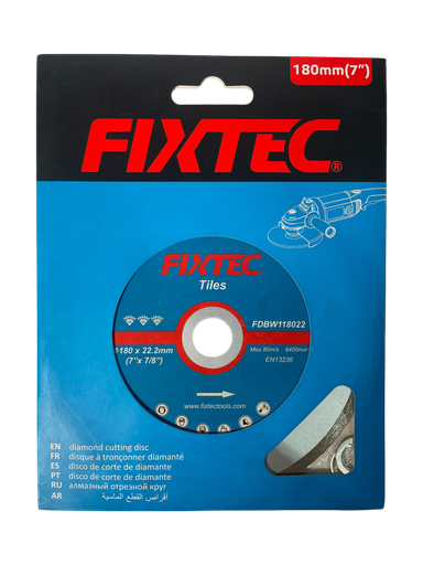 [FDBW118022] DISCO DE CORTE DE DIAMANTE,TIPO CONTINUO 180x2.2x5x22.2/20/16mm MARCA FIXTEC