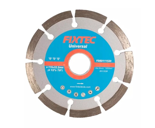 [FDBD111520] DISCO DE CORTE SEGEMENTADO 4/2'115x2.0x7x22.2/20/ 4 1/2'X150mm MARCA FIXTEC