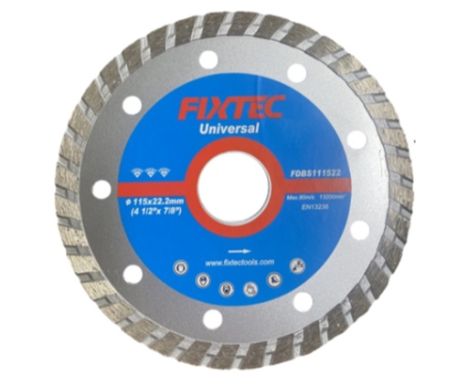 [FDBS111522] DISCO DE CORTE TURBO DE DIAMANTE 4/2'115x2.2x7x22.2/20/16mm MARCA FIXTEC