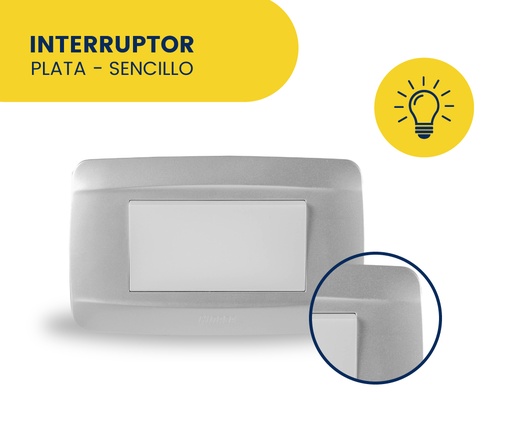 [HN-LP01] INTERRUPTOR SENCILLO 3WAYPLATA LÍNEA PARÍS MARCA HINACA