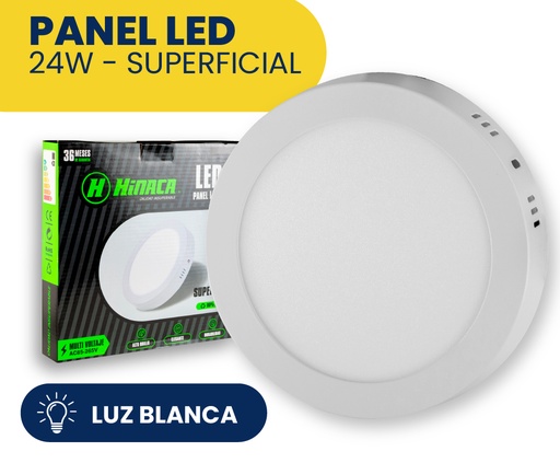 [HN-RS24W] PANEL LED REDONDO SUPERFICIAL LUZ BLANCA 24W MARCA HINACA