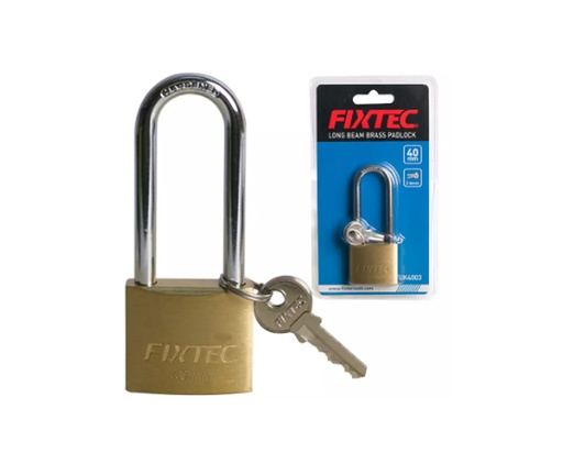 [FLK4003] CANDADO DE LATÓN CON GRILLETE LARGO 40MM (2 PZAS DE LLAVE) MARCA FIXTEC