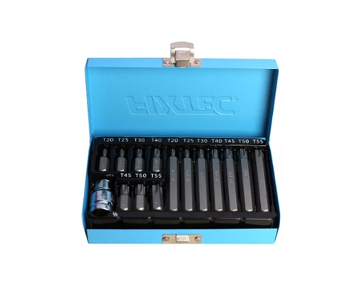 [FHS051015TM] JUEGO DE 15 PUNTAS HEXAGONALES DR.  TORX DE 1/2' MARCA FIXTEC