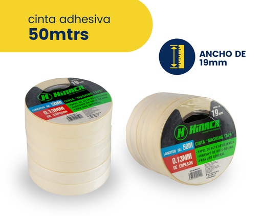 [HN010-50] CINTA ADHESIVA DE 50MTS X 0.13MM MARCA HINACA