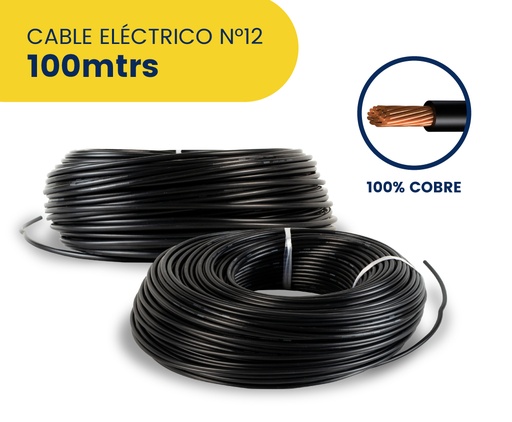 [HN0019-AWG12] CABLE ELÉCTRICO N°12 100% COBRE 100MTRS MARCA HINACA