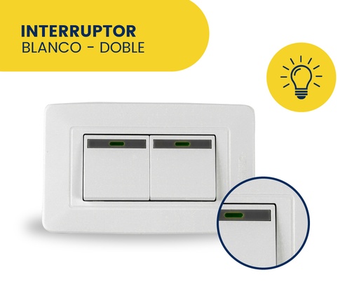[HN018-118Z02] INTERRUPTOR DOBLE BLANCO MARCA HINACA