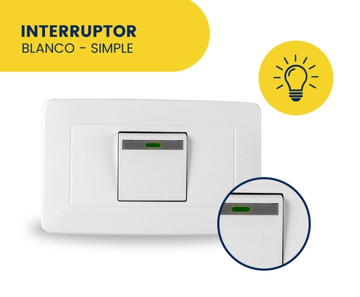 [HN018-118Z01W] INTERRUPTOR SIMPLE 3 WAY BLANCO MARCA HINACA