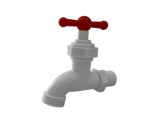 [HN0020-FA11] LLAVE PARA JARDIN PVC BLANCA 1/2' A 3/4'  MARCA DEVON