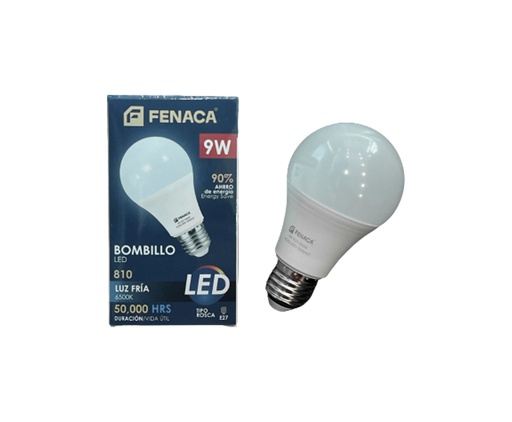 [HN028-9W] BOMBILLO LED LUZ BLANCA 9W MARCA FENACA