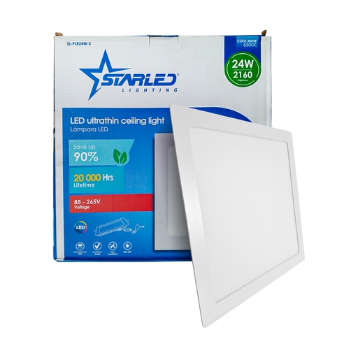 [SL-PLR24W-S] PANEL LED CUADRADO EMPOTRABLE LUZ BLANCA 24W MARCA STARLED