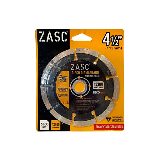 [Z-D115] DISCO DIAMANTADO SEGMENTADO 4 1/2' MARCA ZASC
