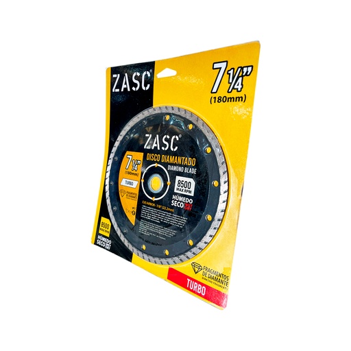 [Z-T180] DISCO DIAMANTADO TURBO 7 1/4' MARCA ZASC
