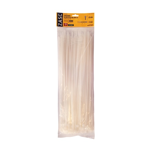[ZCT 5,2X350MMW] TIRRAP BLANCO 35CM MARCA ZASC