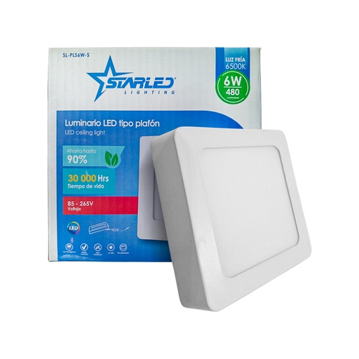 [SL-PLS6W-S] PANEL LED CUADRADO SUPERFICIAL (TIPO PLAFÓN) 6W MARCA STARLED