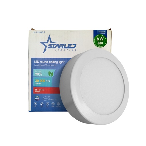 [SL-PLS6W-R] PANEL LED REDONDO SUPERFICIAL (TIPO PLAFÓN) 6W MARCA STARLED