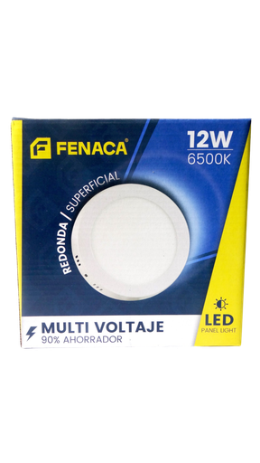 [HN060-RE12W] PANEL LED REDONDO EMPOTRABLE LUZ BLANCA 12W MARCA FENACA