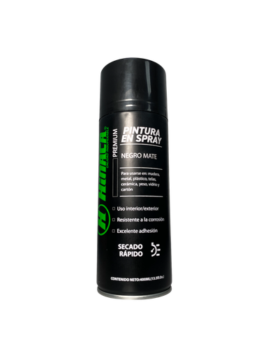 [HN030-SP400BM] PINTURA EN SPRAY PREMIUM COLOR NEGRO MATE 400ML (13.5Fl.Oz.)MARCA HINACA