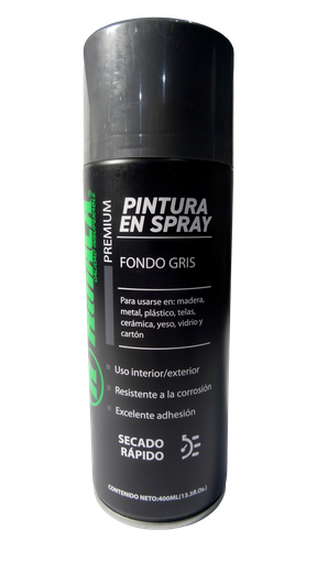 [HN030-SP400GY] PINTURA EN SPRAY PREMIUM FONDO COLOR GRIS 400ML (13.5Fl.Oz.)MARCA HINACA