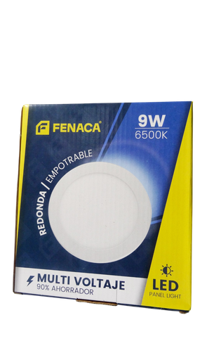 [HN060-RE9W] PANEL LED REDONDO EMPOTRABLE LUZ BLANCA 9W MARCA FENACA
