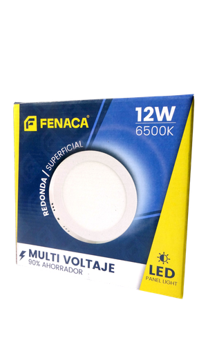 [HN060-RS12W] PANEL LED REDONDO SUPERFICIAL LUZ BLANCA 12W MARCA FENACA