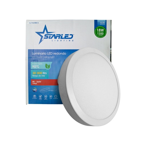 [SL-PLS18W-R] PANEL LED REDONDO SUPERFICIAL 18W MARCA STARLED