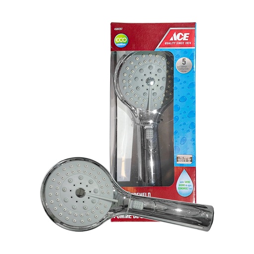 [4584207] CABEZAL DE DUCHA ECO DE MANO CINCO AJUSTES 11CM (4.33IN) ABS MARCA ACE