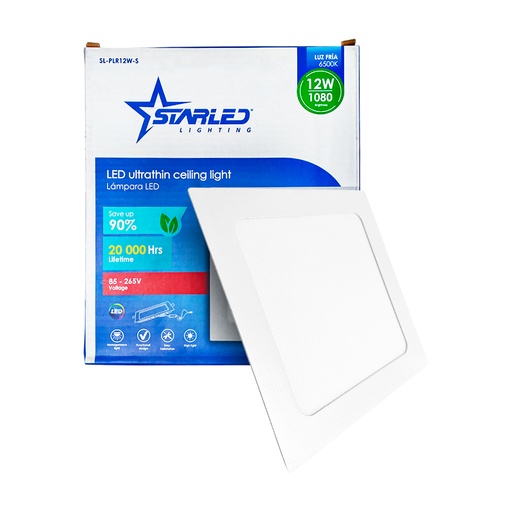 [SL-PLR12W-S] LAMPARA LED CUADRADA EMPOTRABLE 12W MARCA STARLED
