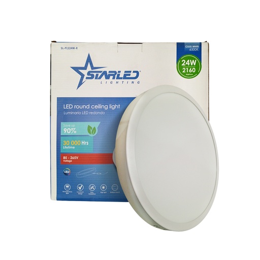 [SL-PLS24W-R] PANEL LED REDONDO SUPERFICIAL 24W MARCA STARLED
