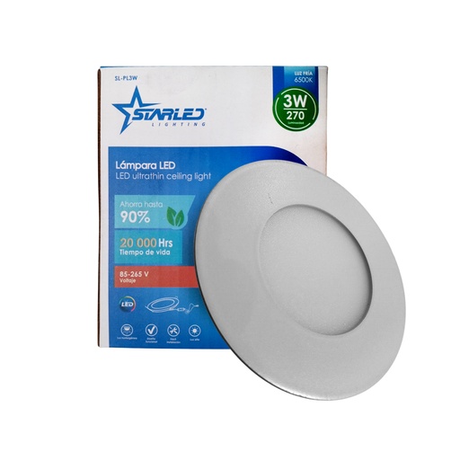 [SL-PL3W] LAMPARA LED REDONDA EMPOTRABLE 3W MARCA STARLED