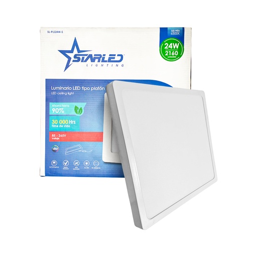 [SL-PLS24W-S] PANEL LED CUADRADO SUPERFICIAL (TIPO PLAFÓN) 24W MARCA STARLED