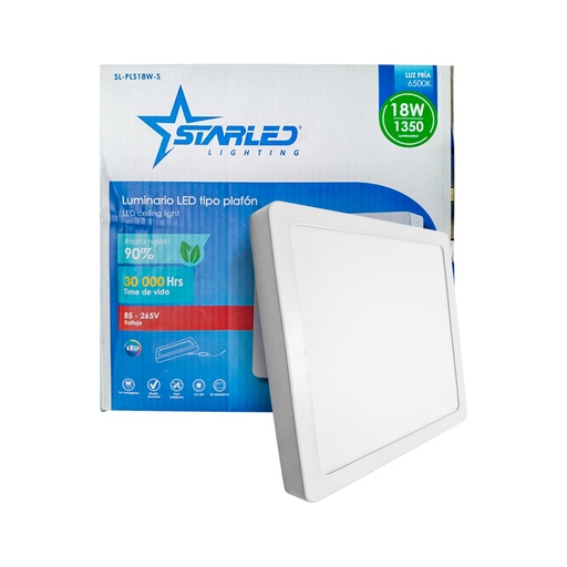 [SL-PLS18W-S] PANEL LED CUADRADO SUPERFICIAL (TIPO PLAFÓN) 18W MARCA STARLED