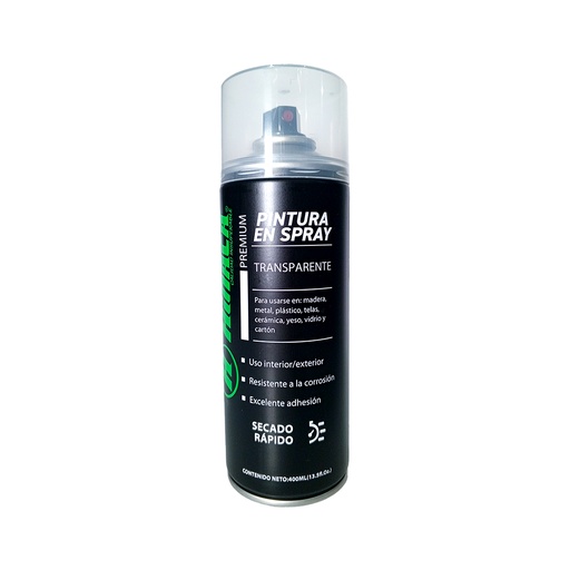 [HN030-SP400LQ] PINTURA EN SPRAY PREMIUM COLOR TRANSPARENTE 400ML (13.5Fl.Oz.)MARCA HINACA