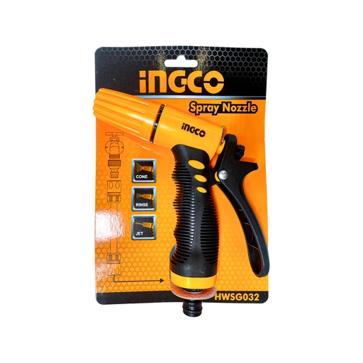 [HWSG032] PISTOLA DE RIEGO PARA MANGUERA BOQUILLA AJUSTABLE MARCA INGCO