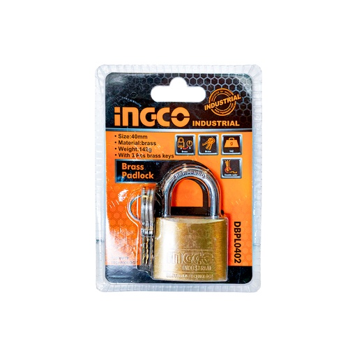 [DBPL0402] CANDADO BRONCE 40MM INGCO (3 PZAS DE LLAVES) MARCA INGCO